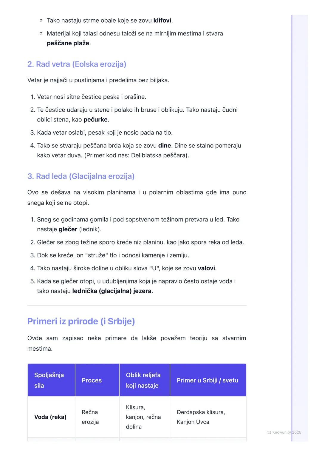# Spoljašnje sile Zemlje
Uvod u spoljašnje sile
Spoljašnje sile deluju na površini Zemlje i menjaju reljef koji su stvorile
unutrašnje sil