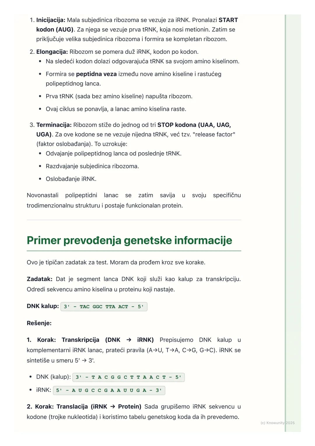 # Genetski kod i sinteza proteina
## Uvod u genetski kod
Genetski kod je sistem pravila po kojima se informacija zapisana u genima
(sekven