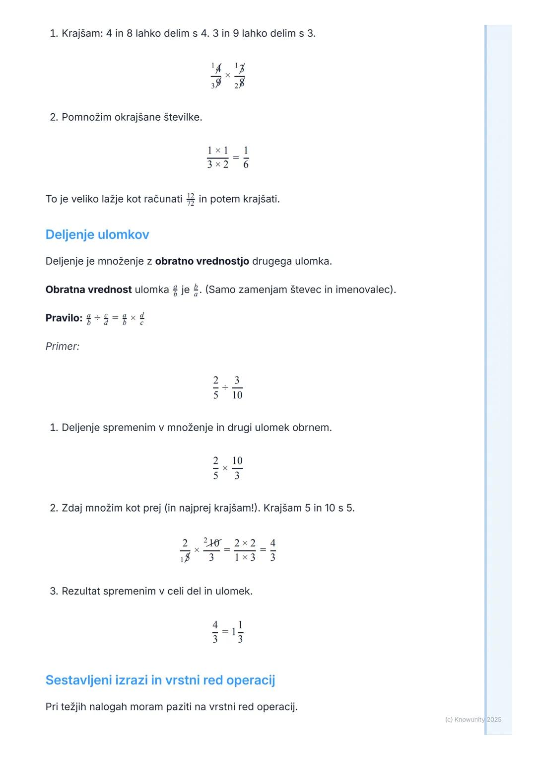 # Racionalna števila
## Pregled racionalnih števil
Racionalna števila so vsa števila, ki jih lahko zapišemo kot ulomek. Το
vključuje cela