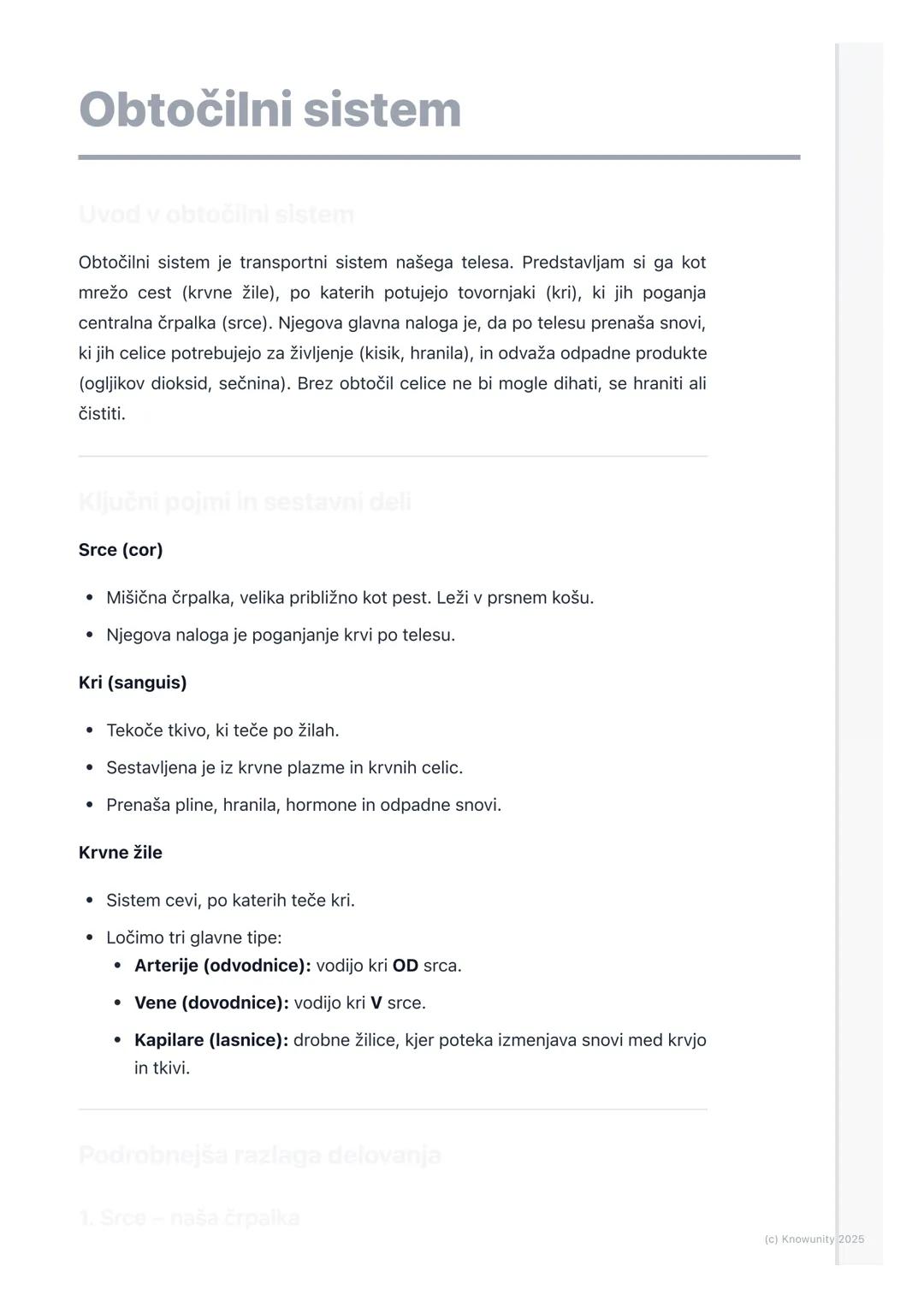 # Obtočilni sistem
Uvod v obtočilni sistem
Obtočilni sistem je transportni sistem našega telesa. Predstavljam si ga kot
mrežo cest (krvne