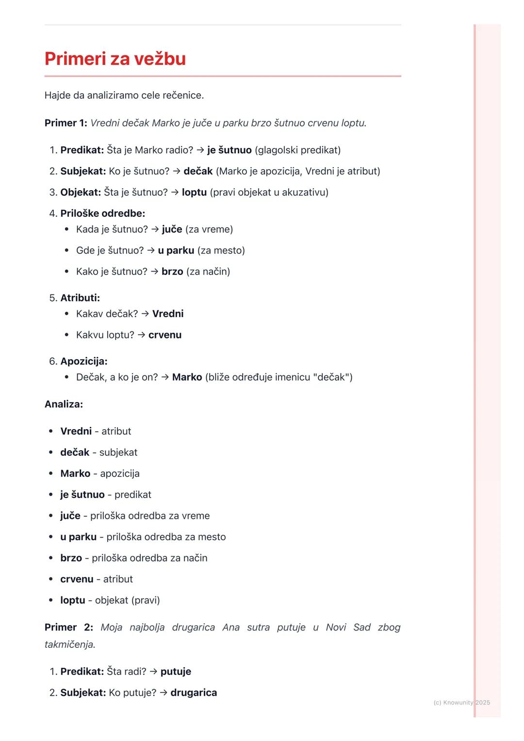 # Rečenični članovi
## Uvod u rečenične članove
Rečenični članovi su reči (ili grupe reči) koje u rečenici imaju neku službu, tj.
neku fun