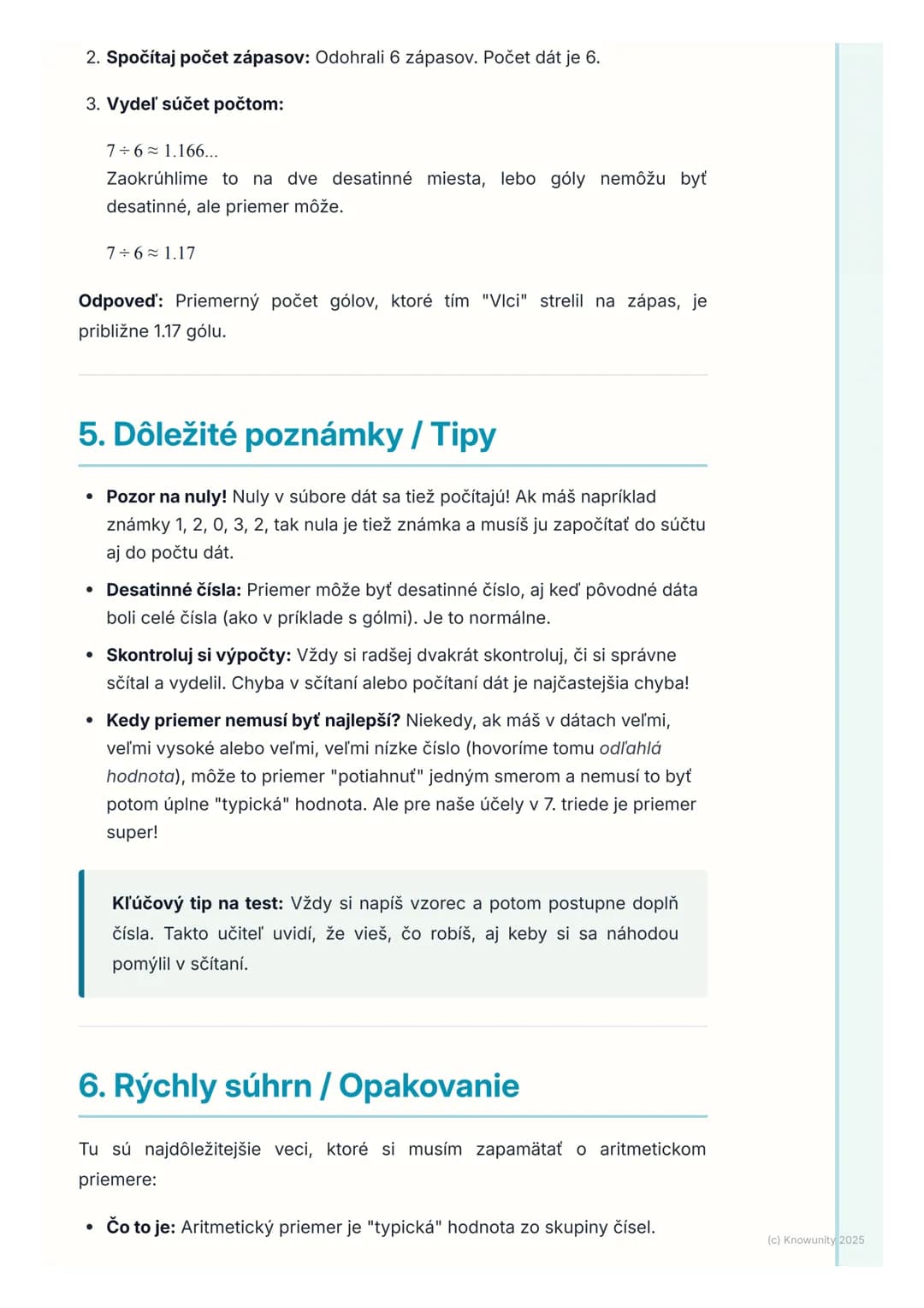 # Aritmetický priemer
1. Prehl'ad aritmetického priemeru
Aritmetický priemer je super vec, ktorú používame, keď chceme zistiť
„typickú" al