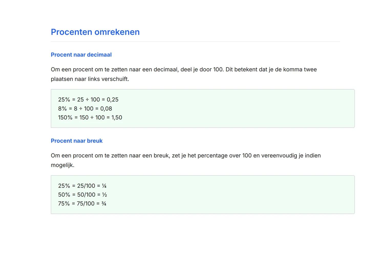 Breuken, decimalen en procenten omrekenen
Rekenen voor groep 8
Leer hoe je breuken, decimalen en procenten omrekent naar elkaar
Rekenen Gra