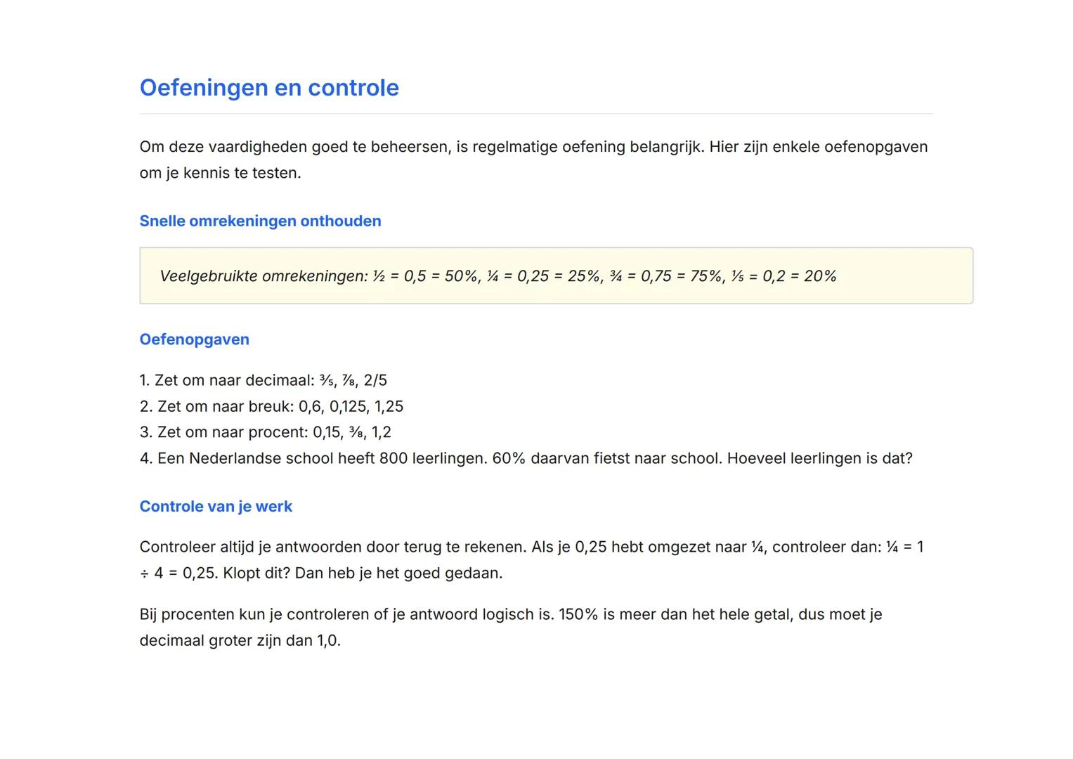 Breuken, decimalen en procenten omrekenen
Rekenen voor groep 8
Leer hoe je breuken, decimalen en procenten omrekent naar elkaar
Rekenen Gra