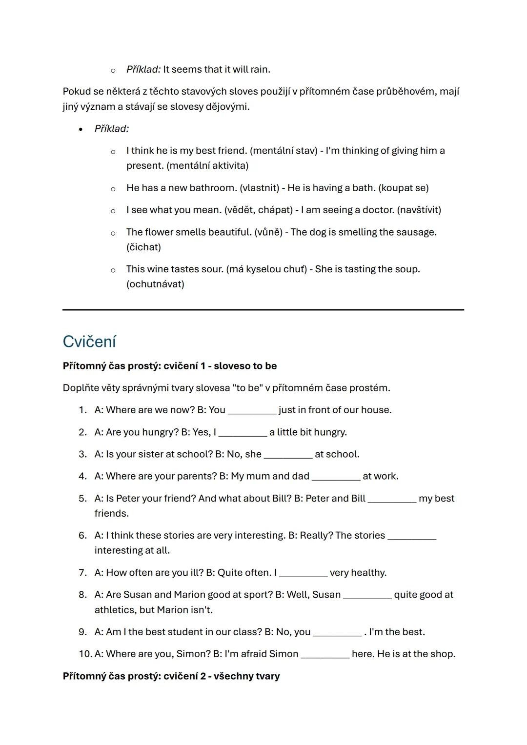 # Přítomný čas prostý a průběhový
(Present Simple and Continuous)
1. Přítomný čas prostý (Present Simple Tense)
Přítomný čas prostý se použ