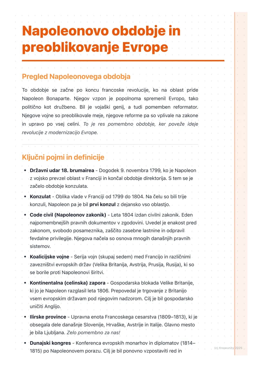 # Napoleonovo obdobje in
preoblikovanje Evrope
Pregled Napoleonovega obdobja
To obdobje se začne po koncu francoske revolucije, ko na obla