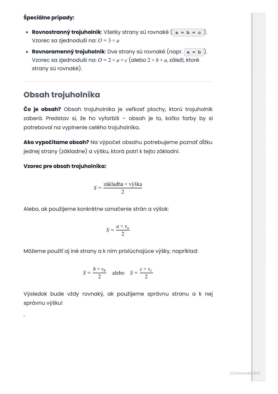 # Obvod a obsah trojuholníka
## 1. Prehľad / Úvod
Dnes sa budeme učiť o trojuholníkoch, čo je super dôležité v
matematike! Trojuholníky sú