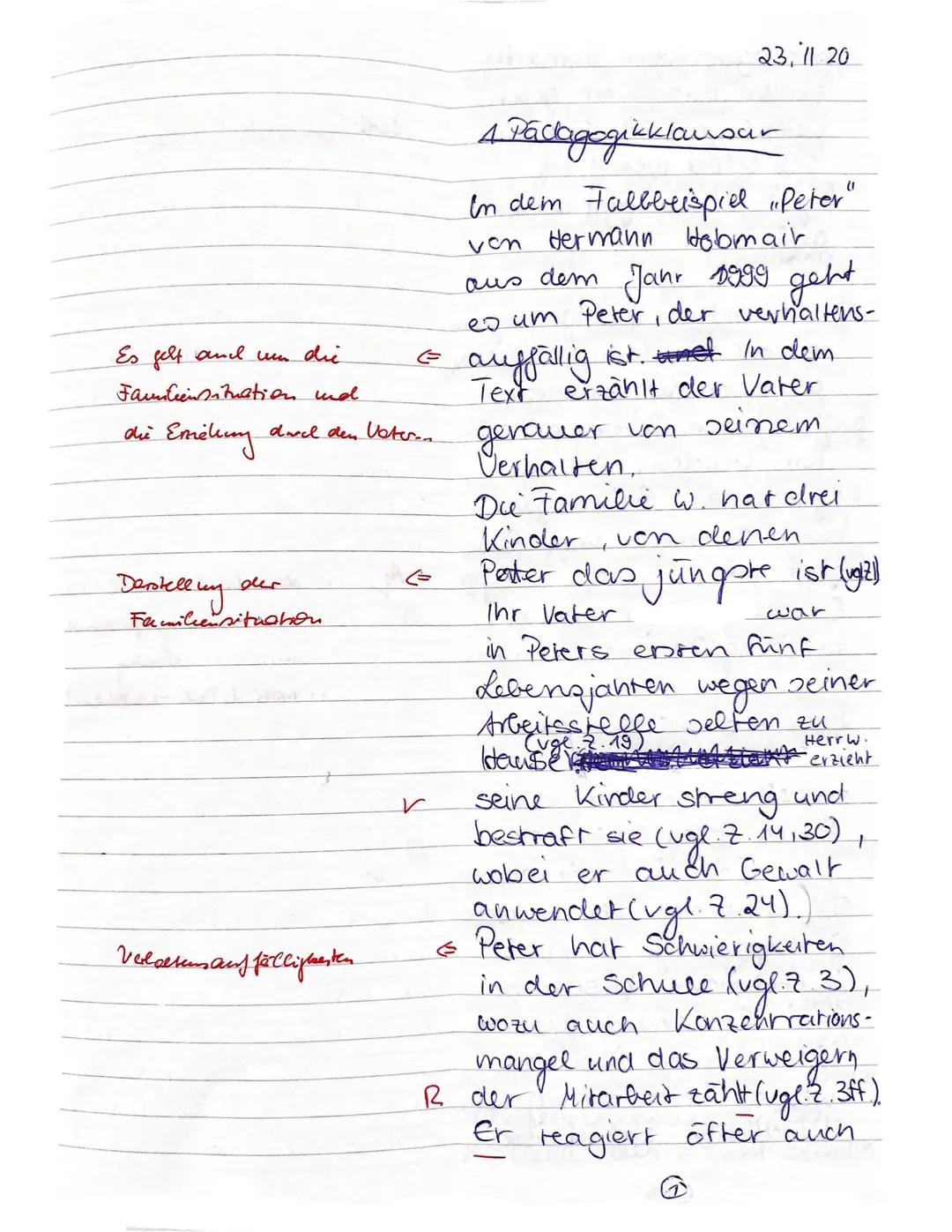 # Fallbeschreibung,,, Peter"
Peter ist das jüngste von drei Kindern der Familie W.. Er wird im Alter von zehn Jahren
einer Erziehungsberatu