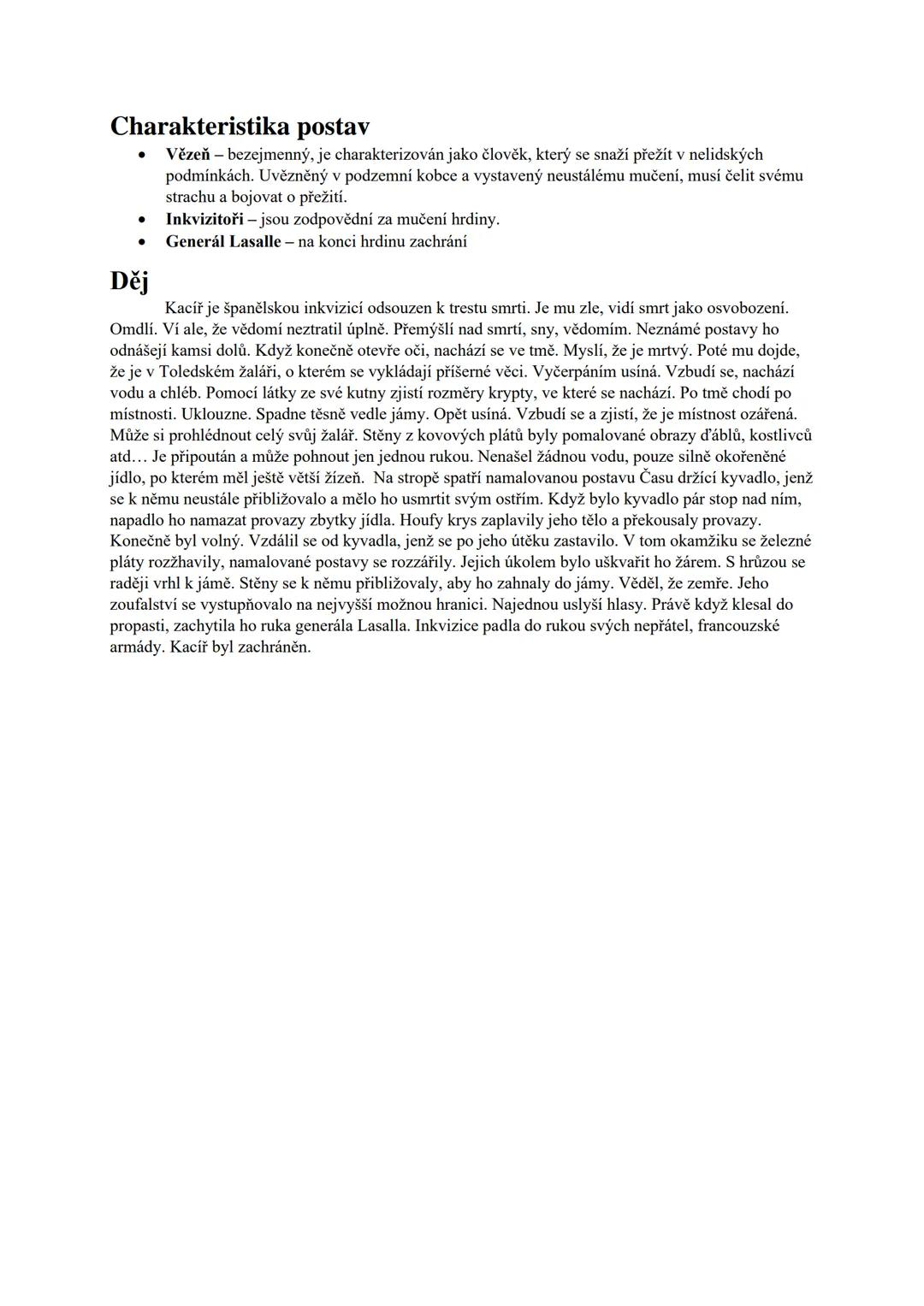 --- OCR Start ---
Jáma a kyvadlo
Autor - Edgar Allan Poe
- Americký prozaik, básník
- Zakladatel detektivního žánru
- Pil a bral drogy
- Měl