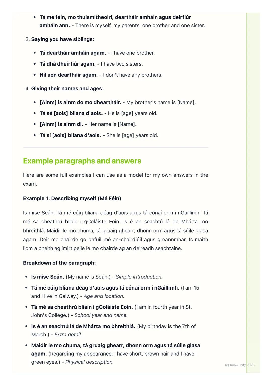 # Mé Féin & Mo Chlann (Myself &
My Family)
Introduction to describing myself and my family
This topic, 'Mé Féin & Mo Chlann', is all about