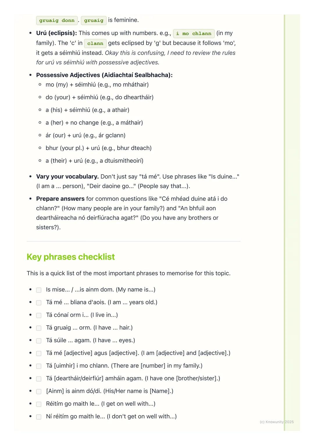 # Mé Féin & Mo Chlann (Myself &
My Family)
Introduction to describing myself and my family
This topic, 'Mé Féin & Mo Chlann', is all about
