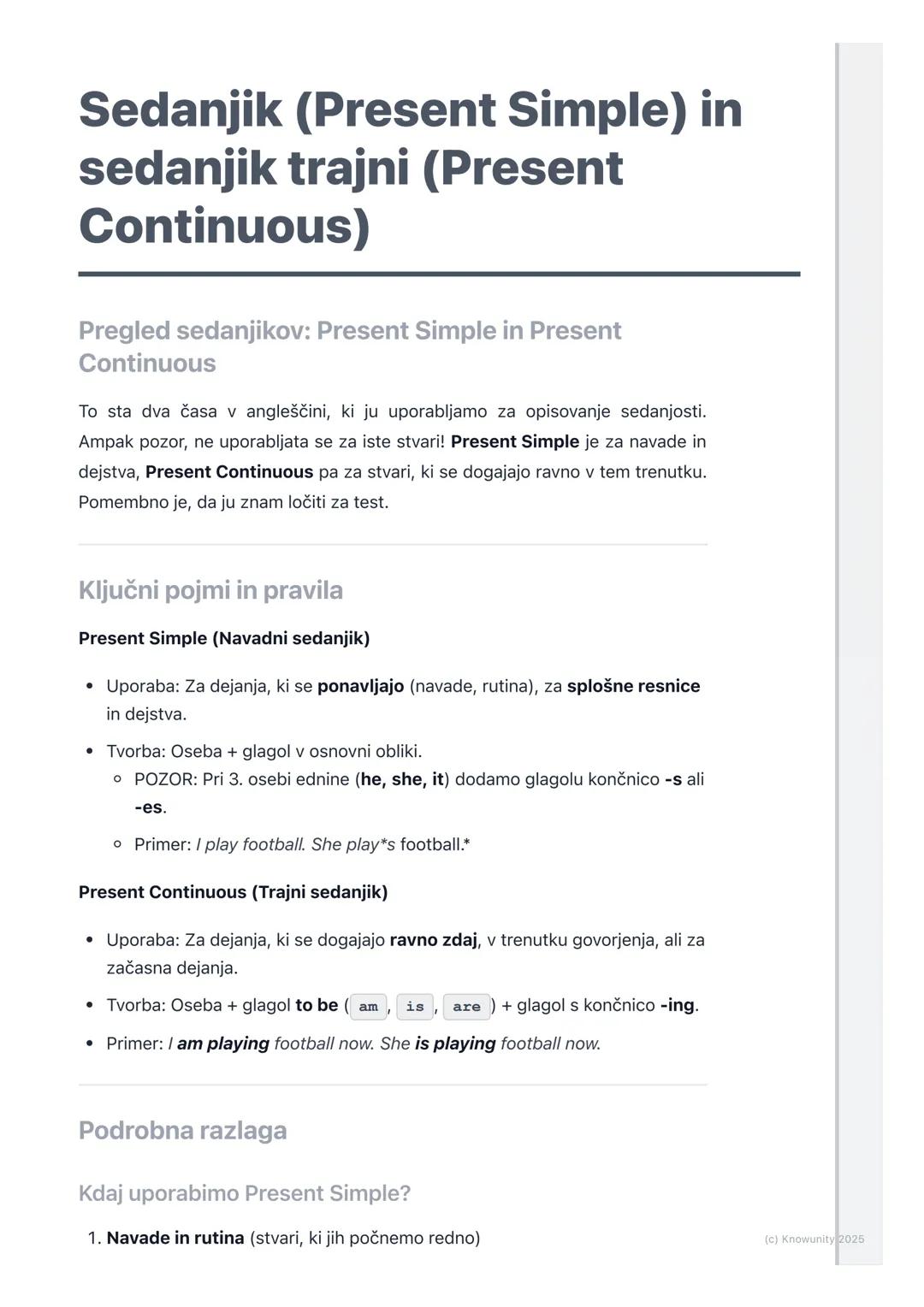# Sedanjik (Present Simple) in
sedanjik trajni (Present
Continuous)
Pregled sedanjikov: Present Simple in Present
Continuous
To sta dva ča