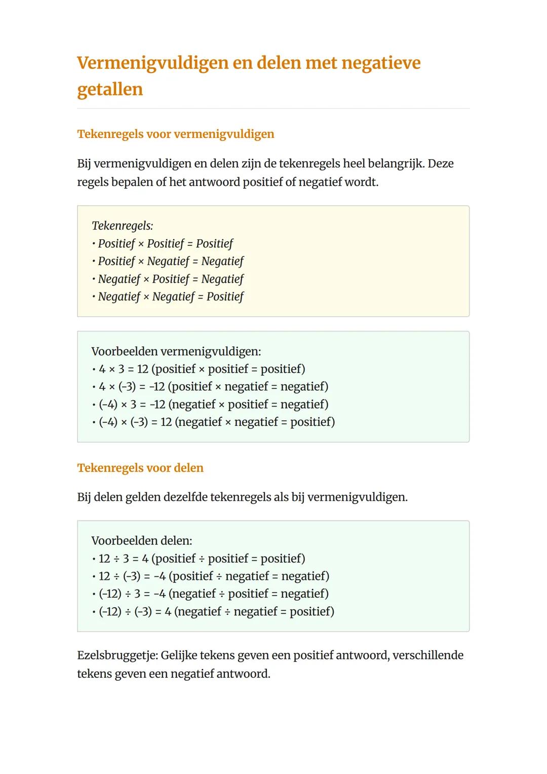 Rekenen met negatieve getallen
- Basis bewerkingen
Leer optellen, aftrekken, vermenigvuldigen en delen met negatieve
getallen
Rekenen Grad
