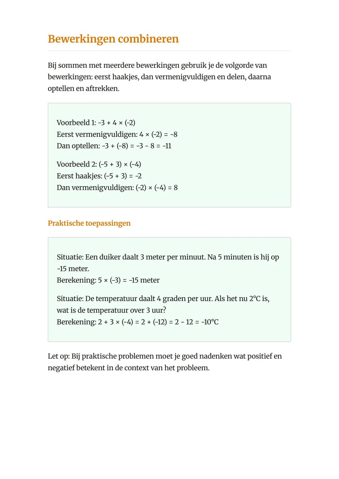 Rekenen met negatieve getallen
- Basis bewerkingen
Leer optellen, aftrekken, vermenigvuldigen en delen met negatieve
getallen
Rekenen Grad