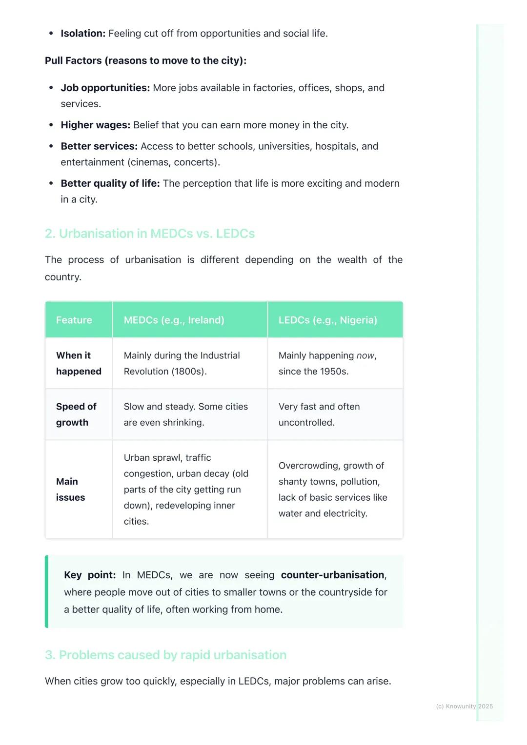 # Urban Settlement and
Urbanisation
An introduction to urban settlement
Urbanisation is the process where an increasing percentage of a co