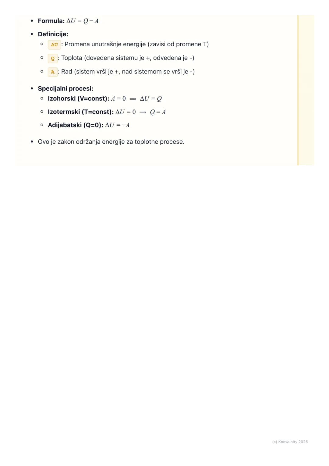 # Prvi Zakon Termodinamike
Osnovna ideja Prvog zakona termodinamike
Prvi zakon termodinamike je u suštini Zakon održanja energije primenje