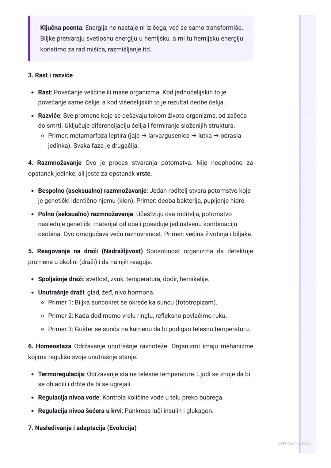 # Karakteristike živih bića
Uvod u karakteristike živih bića
Sva živa bića, od najmanje bakterije do najvećeg plavog kita, dele neke osnov