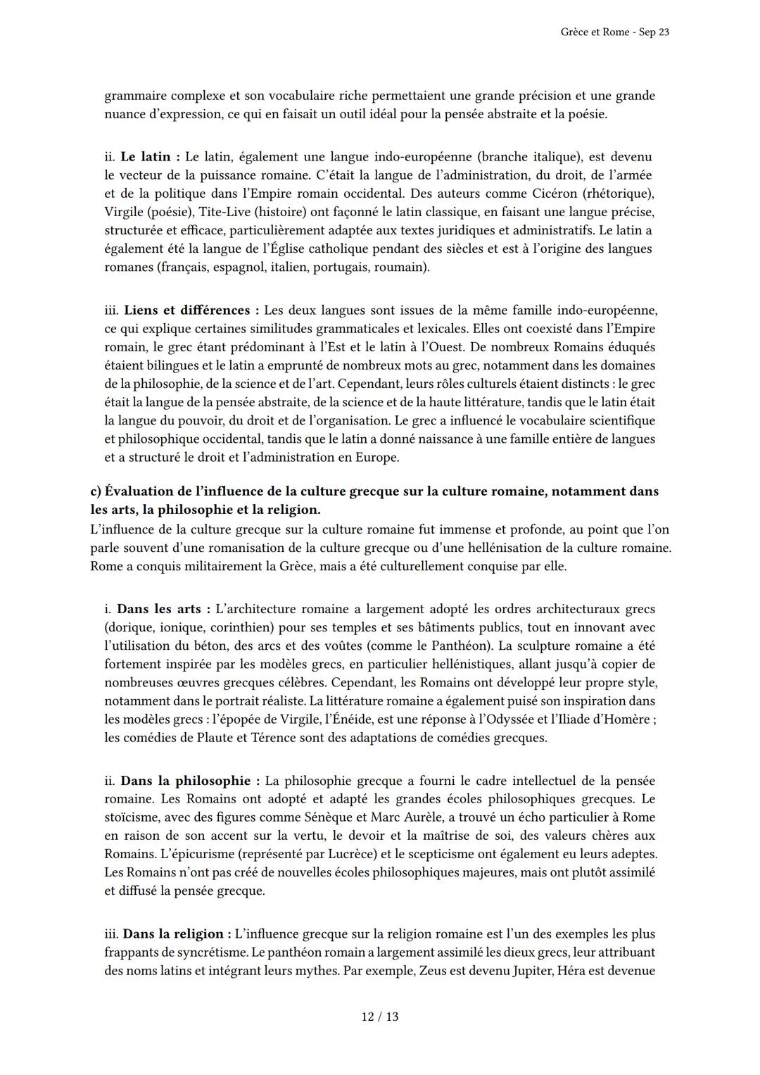 Grèce et Rome
Généré par Knowunity.fr - Sep 23
Description: Cet examen couvre les civilisations grecque et romaine antiques.
Bonne chance